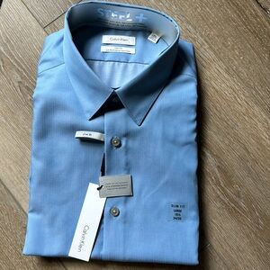 NWT Calvin Klein Non-iron Men's Slim Fit Dress Shirt